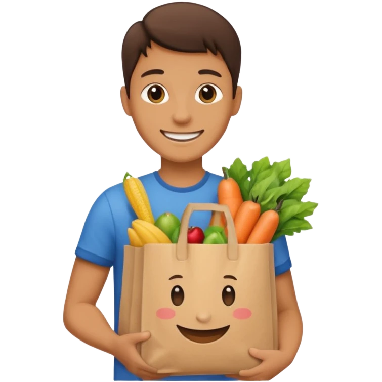 holding a grocery bag emoji