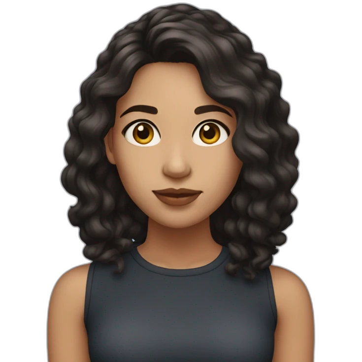 Light skinned girl in her 20s with dark shoulder length hair emoji