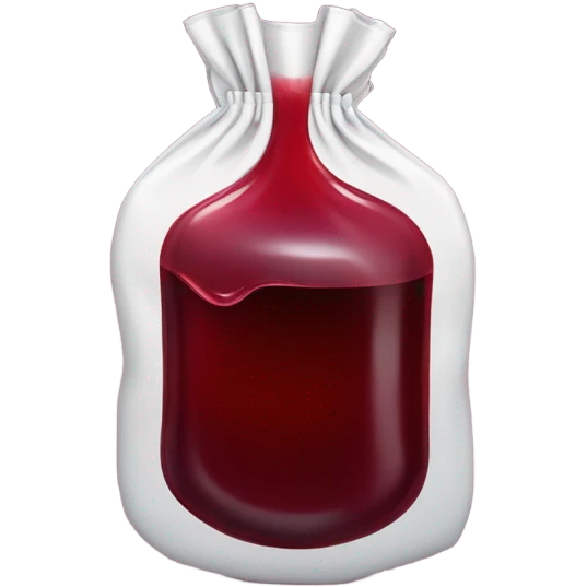 infusion bag with dark red liquid which flows out  emoji