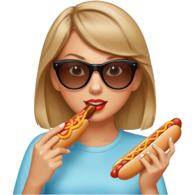 TaylorSwift eats hotdog emoji