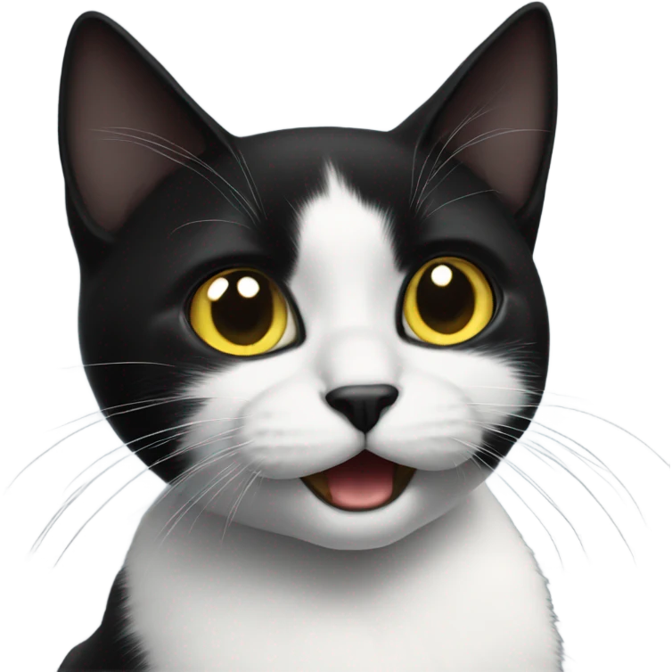 Surprised black cat gothic emoji