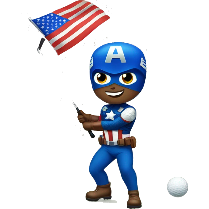Captain America golfing emoji
