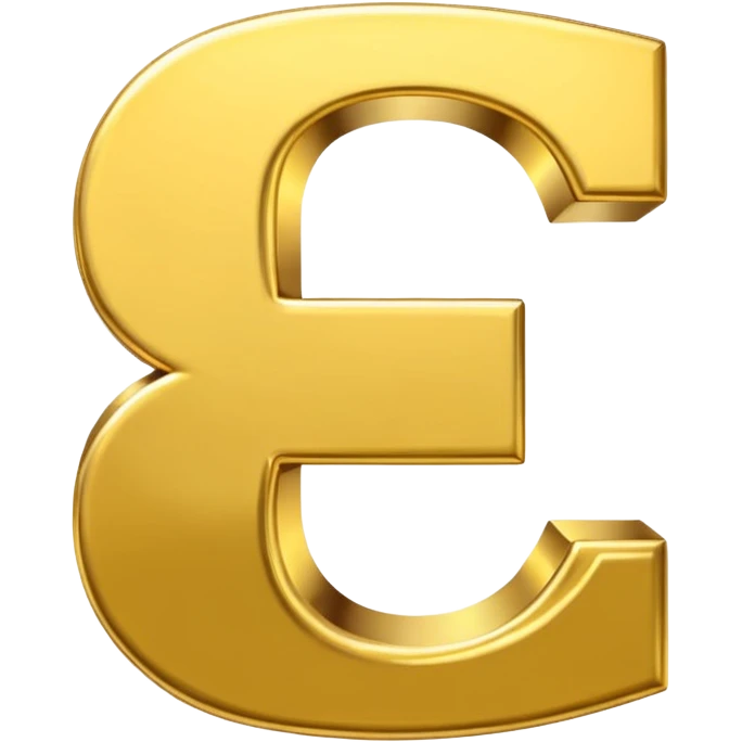 Symbole de currency en or en forme de lettre F précise, seul, 3D, brillant, style emoji simple et lisible sur fond uni. pas une autre lettre

F emoji