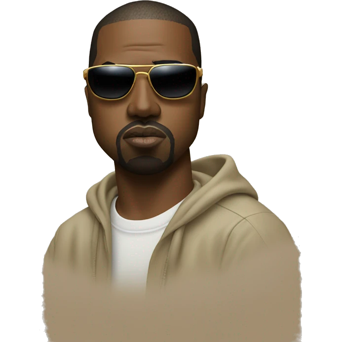 Kanye west with a joint in his mouth and sunglasses on emoji