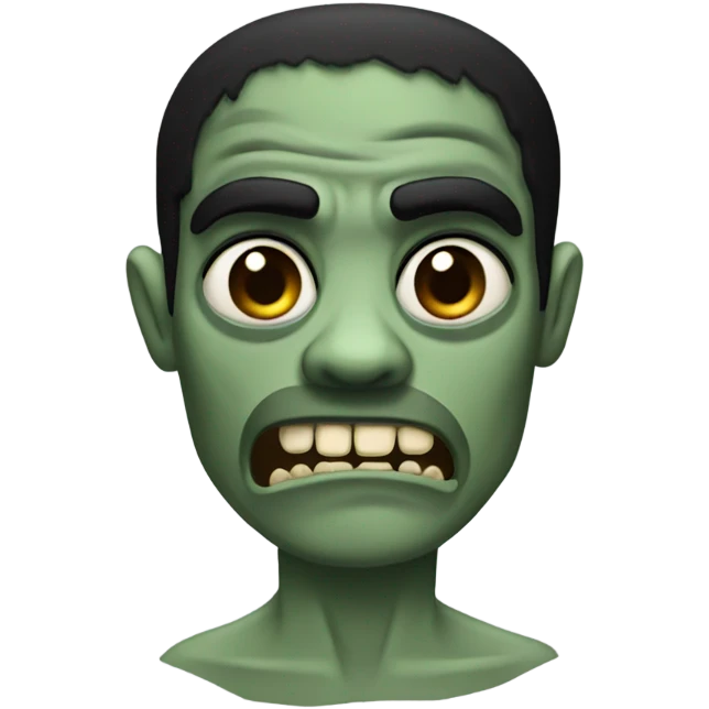 zumbi black hair and black eyes emoji