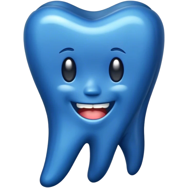 Plain Tooth made of dark blue wax emoji
