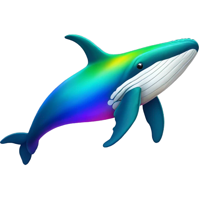 Rainbow color humpback whale emoji