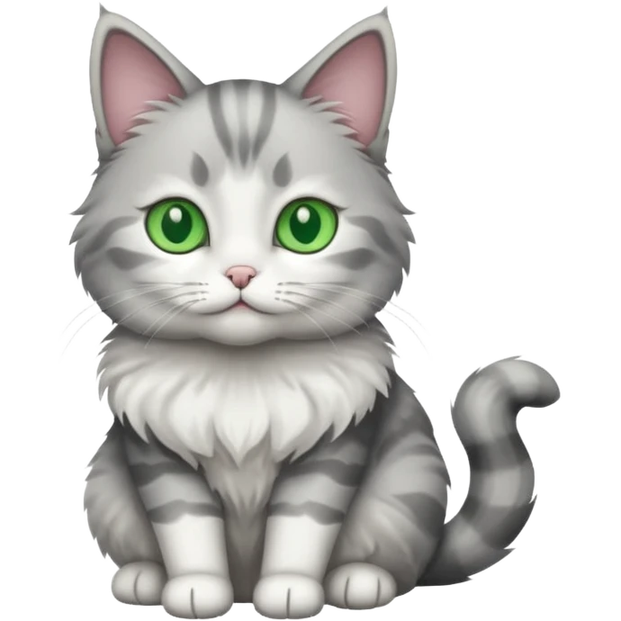 a grey and white cat emoji