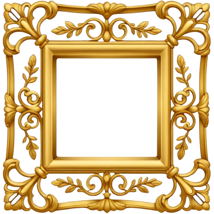 gold lace vintage square frame  emoji