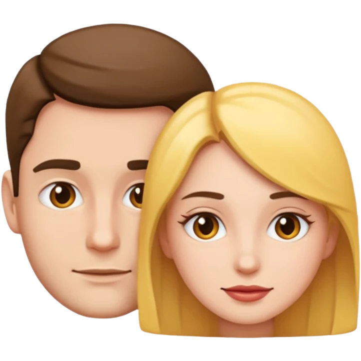 two people, man behind woman, simple and clear emoji style emoji
