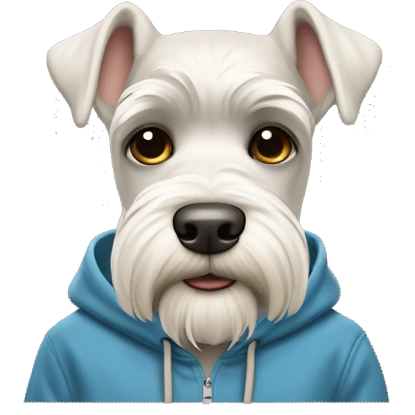 Cream Schnauzer ￼with a hoodie  emoji