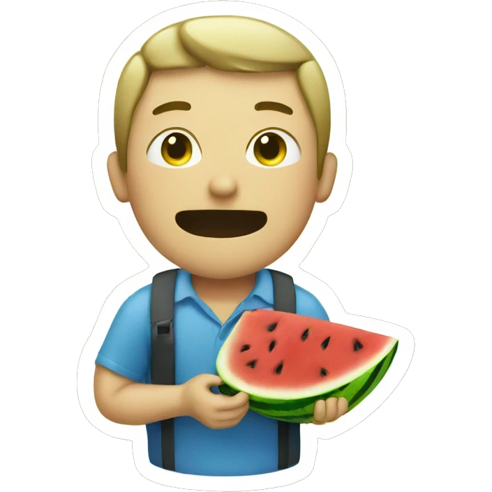 man eating watermelon emoji