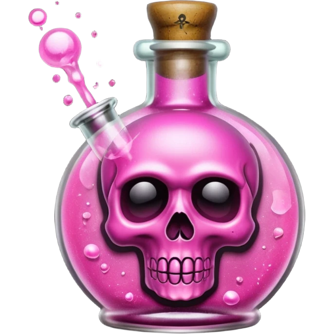 glitter toxic pink potion with dead symbol
 emoji