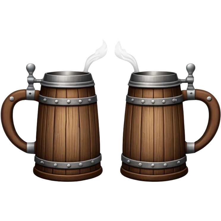 Two wooden tankard’s cheers  emoji