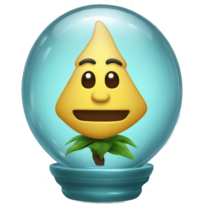 Vasija decorativa con un cristal emoji