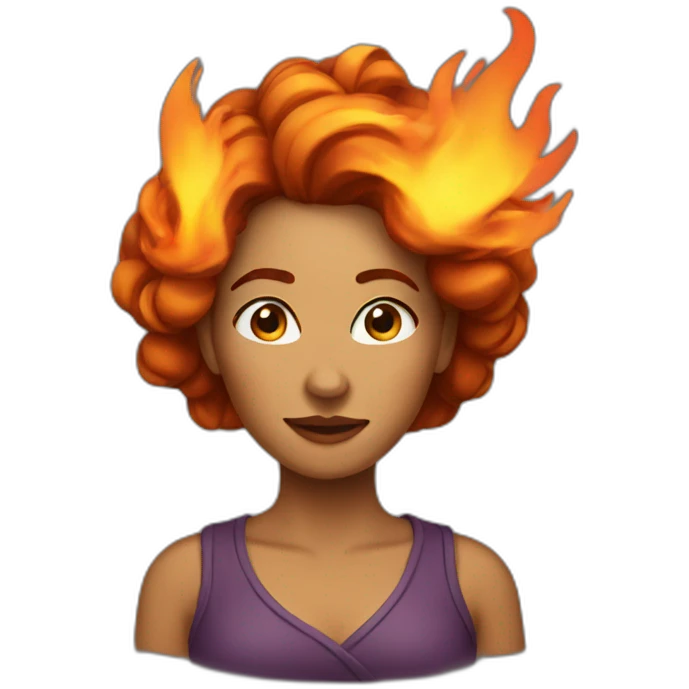woman with fire in the hair emoji