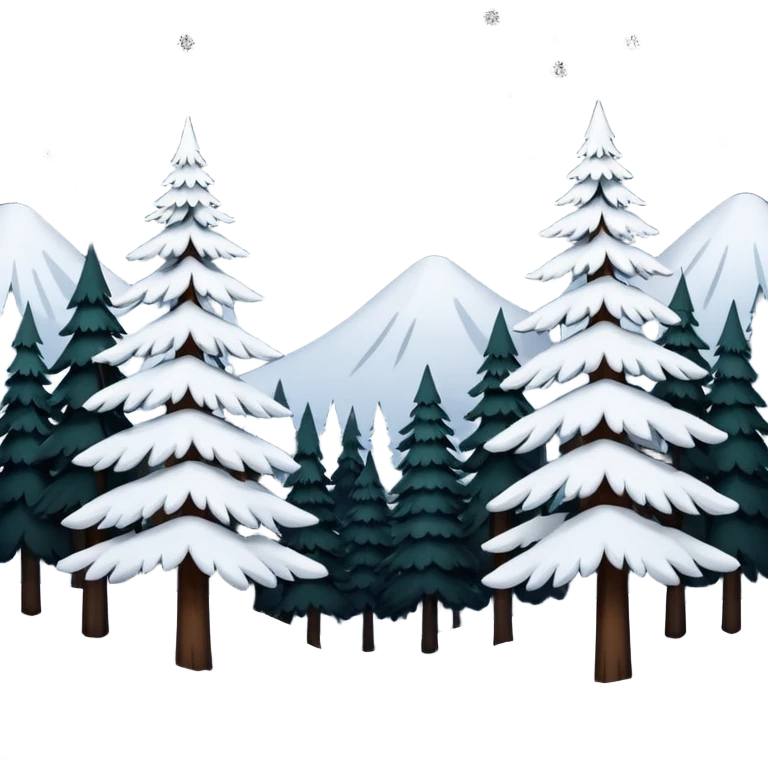 Beautiful snowy night forest emoji