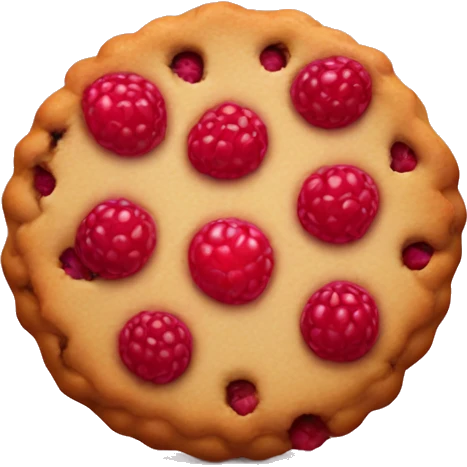 Raspberry cookie emoji
