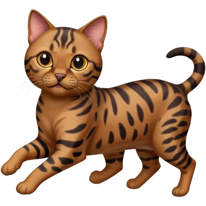 Cute dark bengal cat running emoji