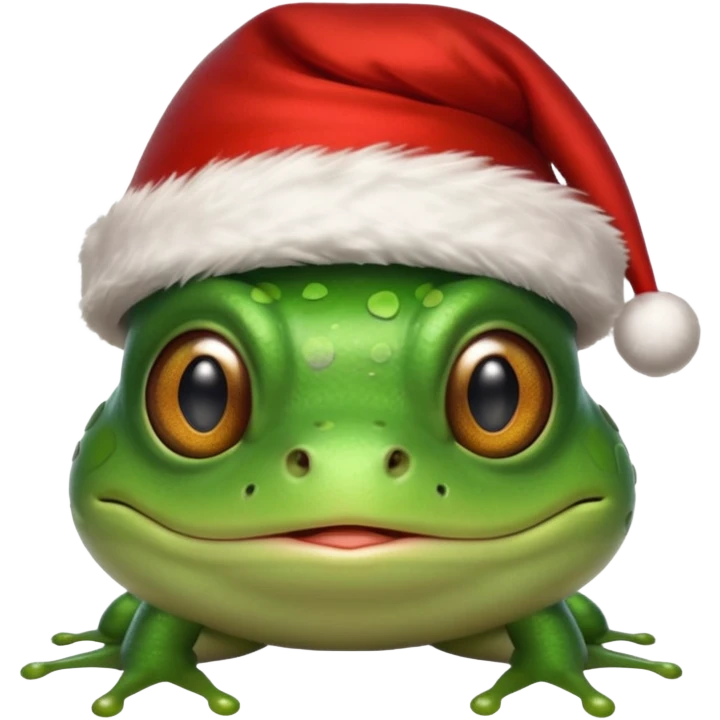 Frog happy with a snata hat emoji