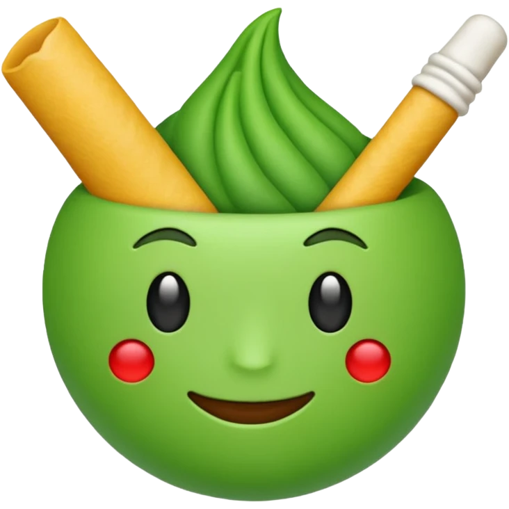 a joint in emoji iphone style please, without face, like a cogarrette but in green emoji