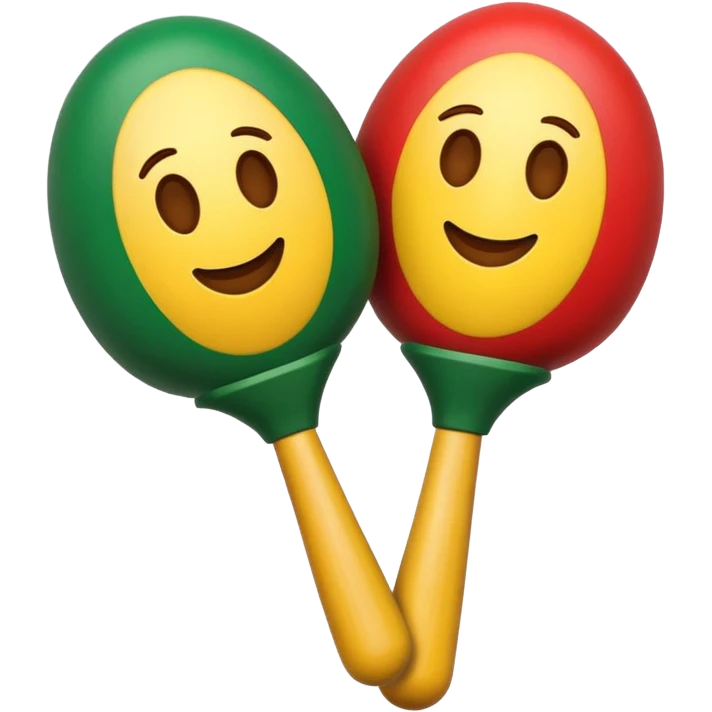 maracas amarillas y verdes emoji