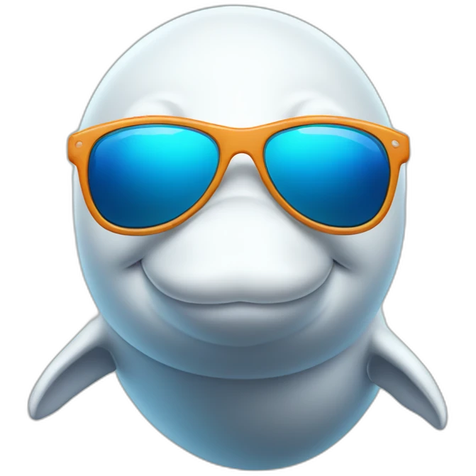Beluga with sunglasses emoji