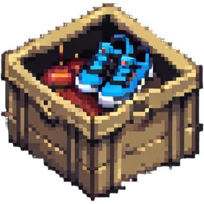 2d power up crate with shoe emoji
