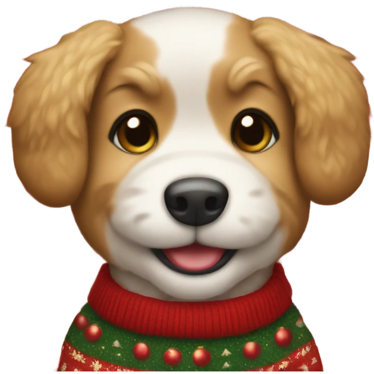 Christmas puppy emoji