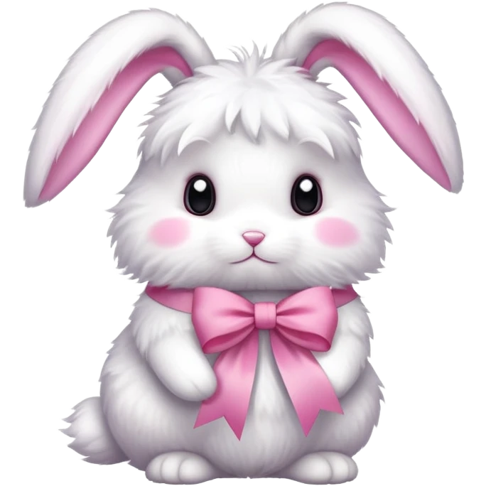 bunny with pink ribbon emoji