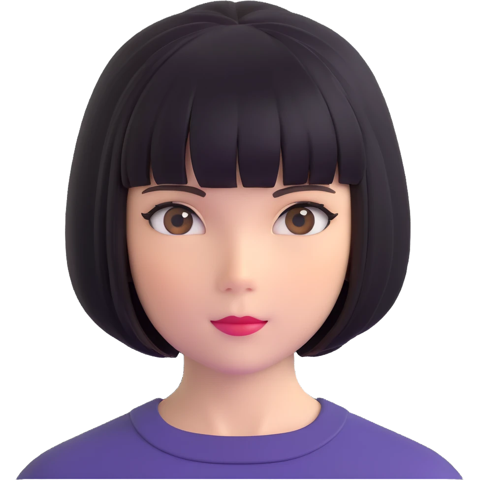 short bob haircut wig emoji