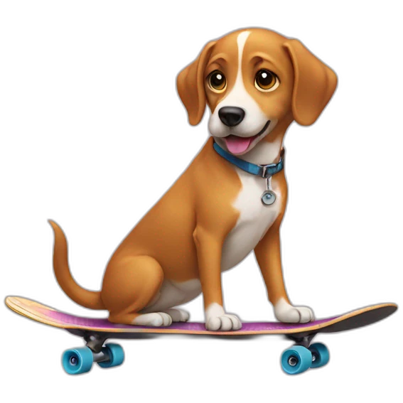 a dog on skateboard emoji