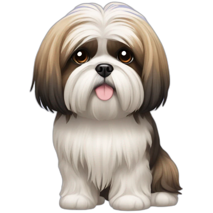 Dog Shih Tzu with long wool full-height  emoji