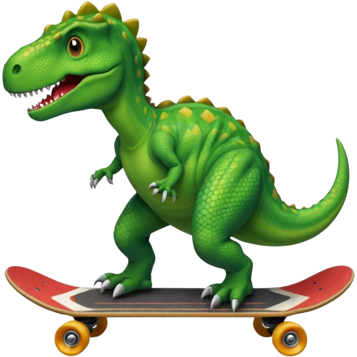 Dinosaur on a skateboard emoji