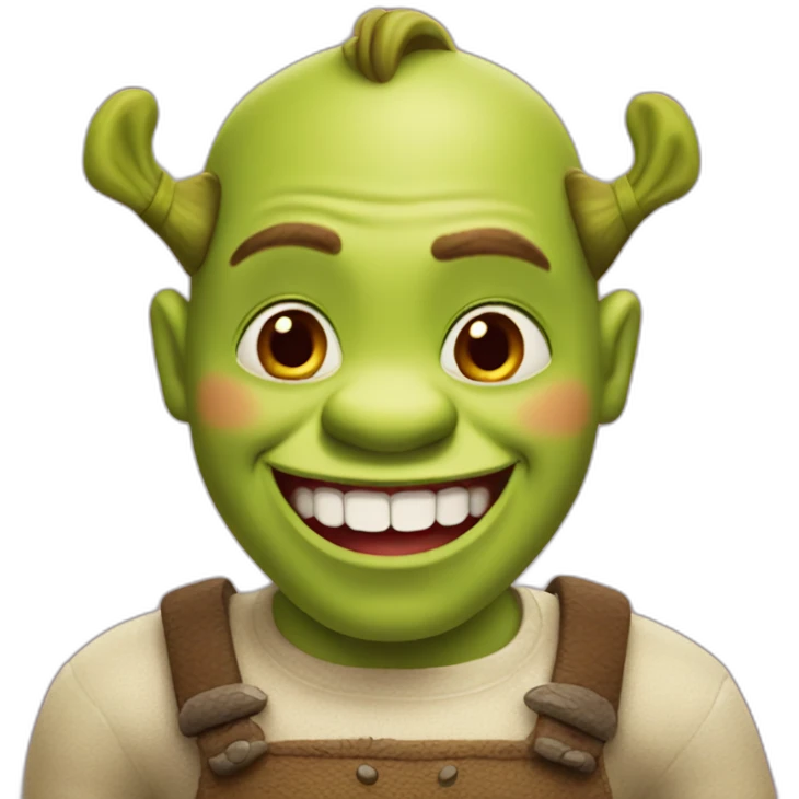 little shrek with red teeth emoji