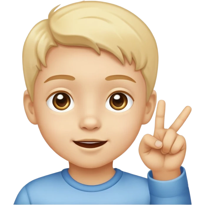 a child pointing to their eyes, cheerful and clear emoji