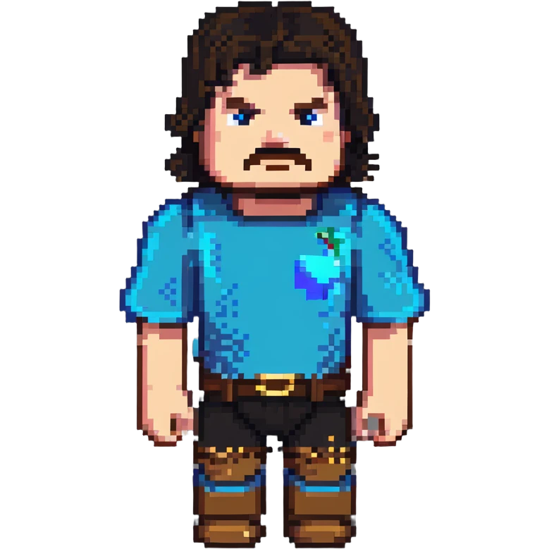 Jack Black as a Minecraft character emoji