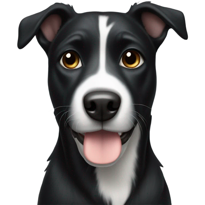 Black dog with white emoji