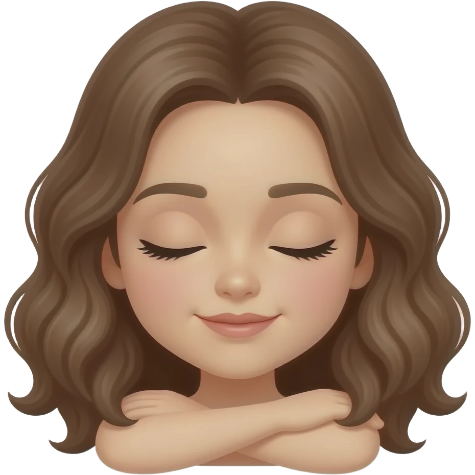 Menina branca de cabelo ondulado marrom dormindo emoji