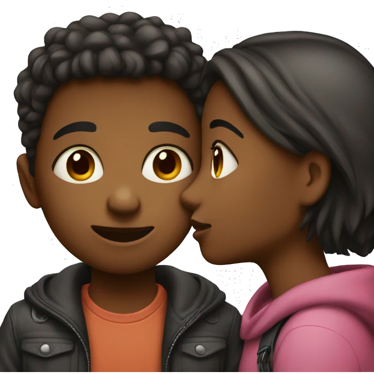 Girl and boy kiss emoji