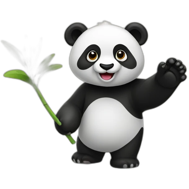 panda waving emoji