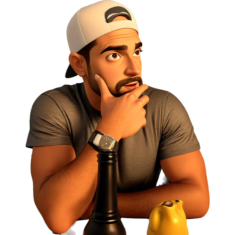 contemplative male in baseball cap emoji