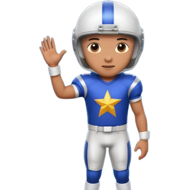 A football player standing in front of a shooting star emoji