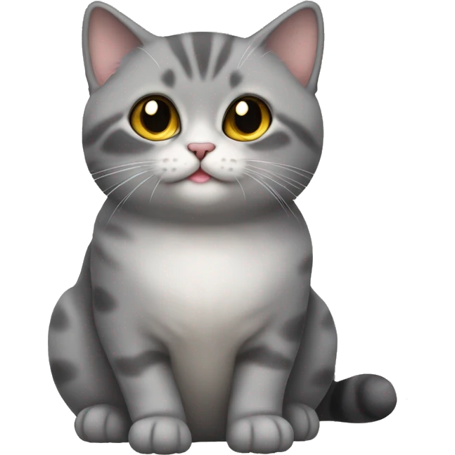 Gray munchkin cat sitting  emoji