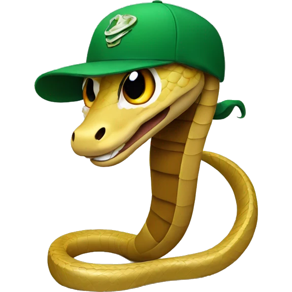 Snake wearing a cap emoji