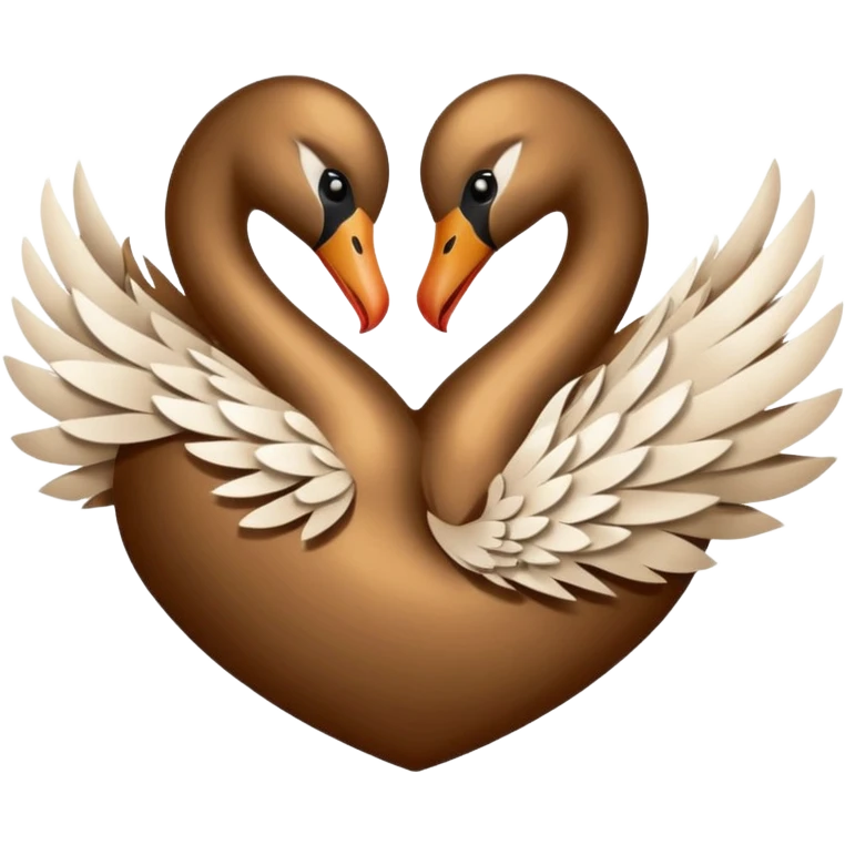 Broken Brown satin heart like swan emoji