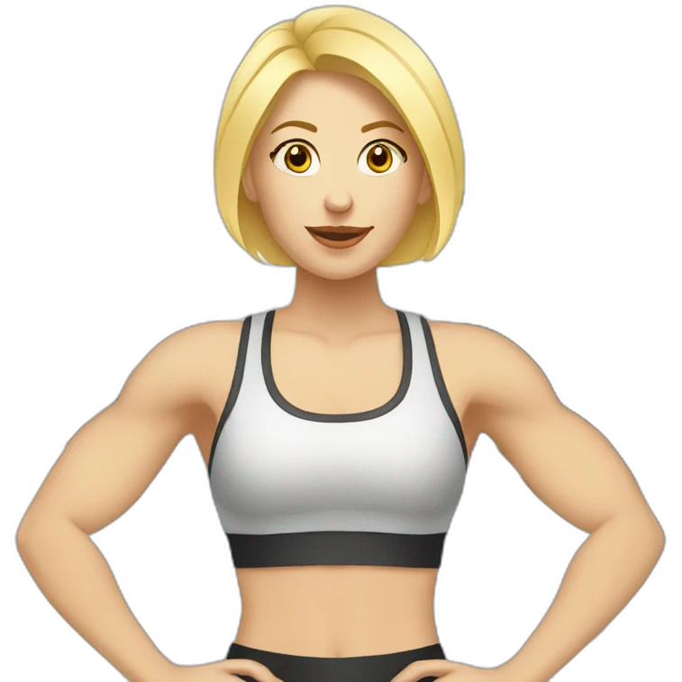blond white skin woman in gym emoji