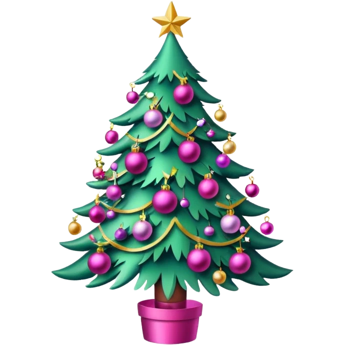 Christmas tree pink emoji