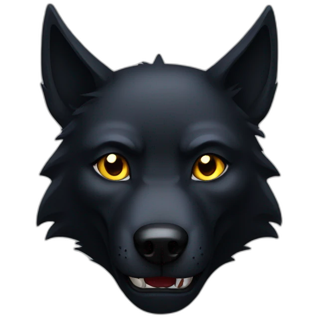 Black Wolf looking evil emoji