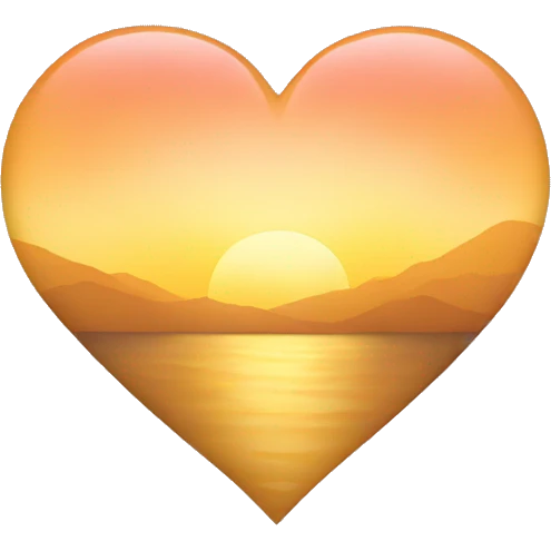 golden sunset colored heart emoji